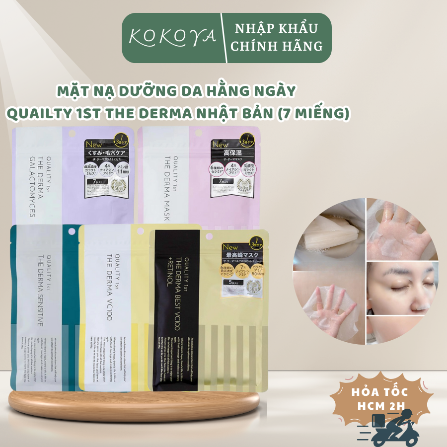 Mặt nạ dùng hằng ngày Quailty 1st The Derma Nhật Bản túi 7 miếng 1 51