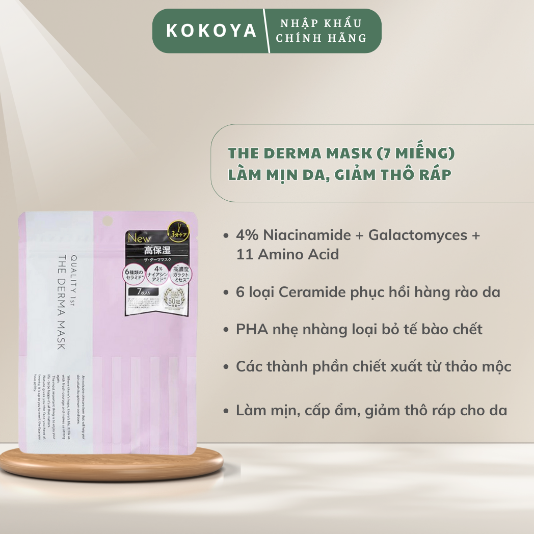 Mặt nạ dùng hằng ngày Quailty 1st The Derma Nhật Bản túi 7 miếng 4 52 1