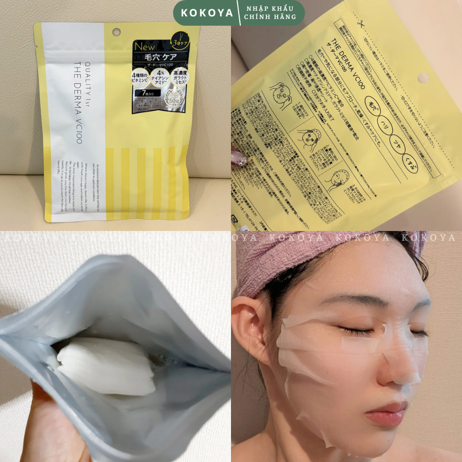 Mặt nạ dùng hằng ngày Quailty 1st The Derma Nhật Bản túi 7 miếng 9 55