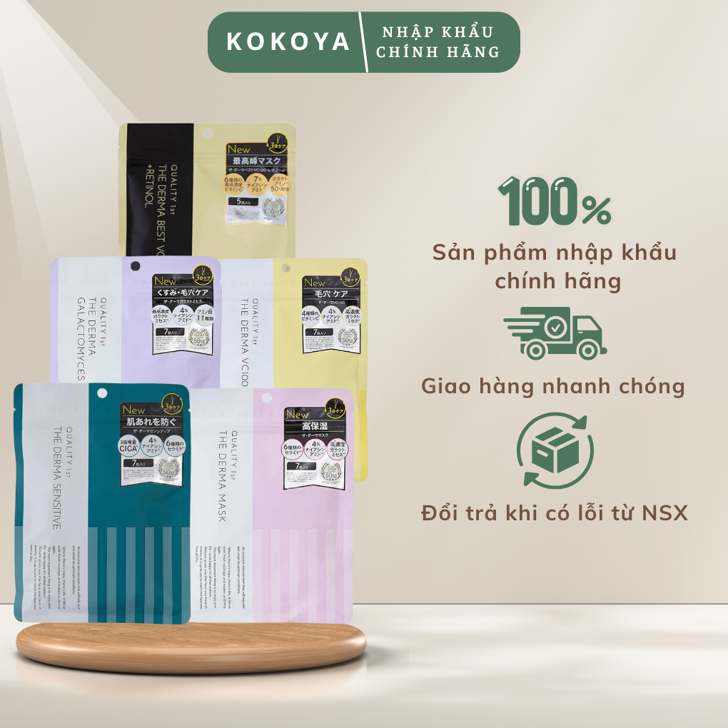 Mặt nạ dùng hằng ngày Quailty 1st The Derma Nhật Bản túi 7 miếng 13 61