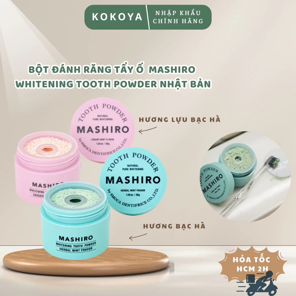 Bột làm trắng răng Mashiro Whitening Tooth Powder hỗ trợ làm trắng răng, răng ố vàng, răng xỉn màu Nhật Bản 30g 1 vn 11134207 820l4 mhysbp8m3tvpe5