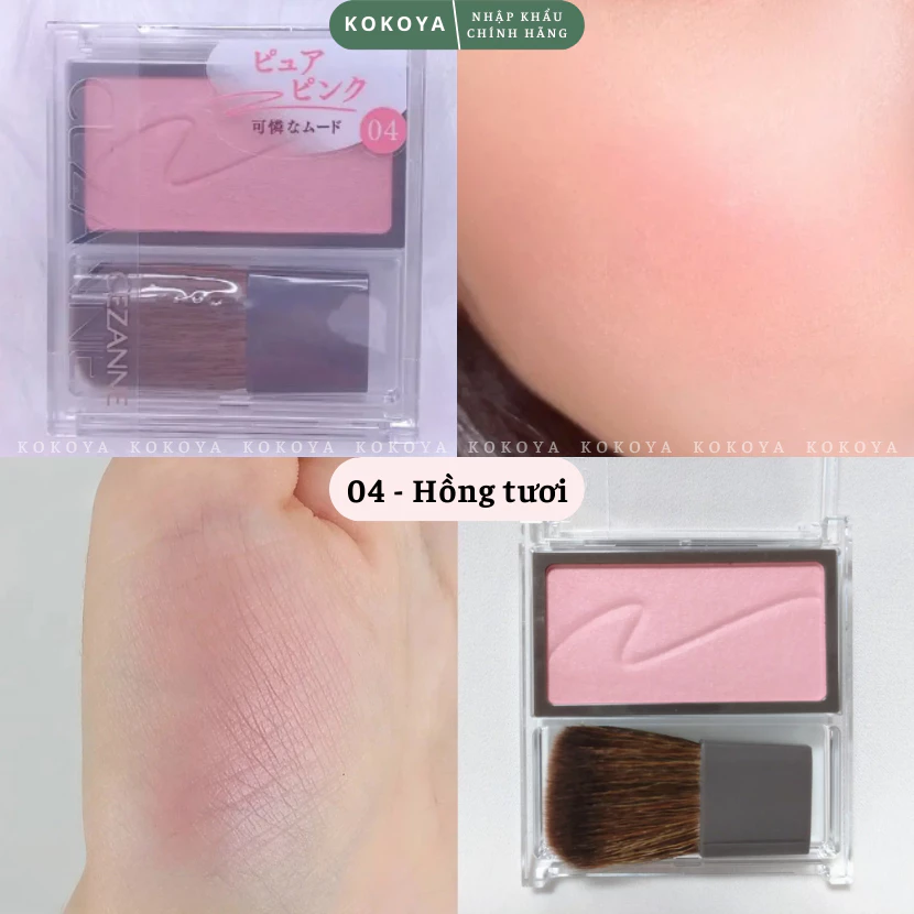 Phấn má hồng mềm mịn, bền màu lâu trôi, không gây bết dính Cezanne Cheek Blush Nhật Bản 2.2g 4 vn 11134207 820l4
