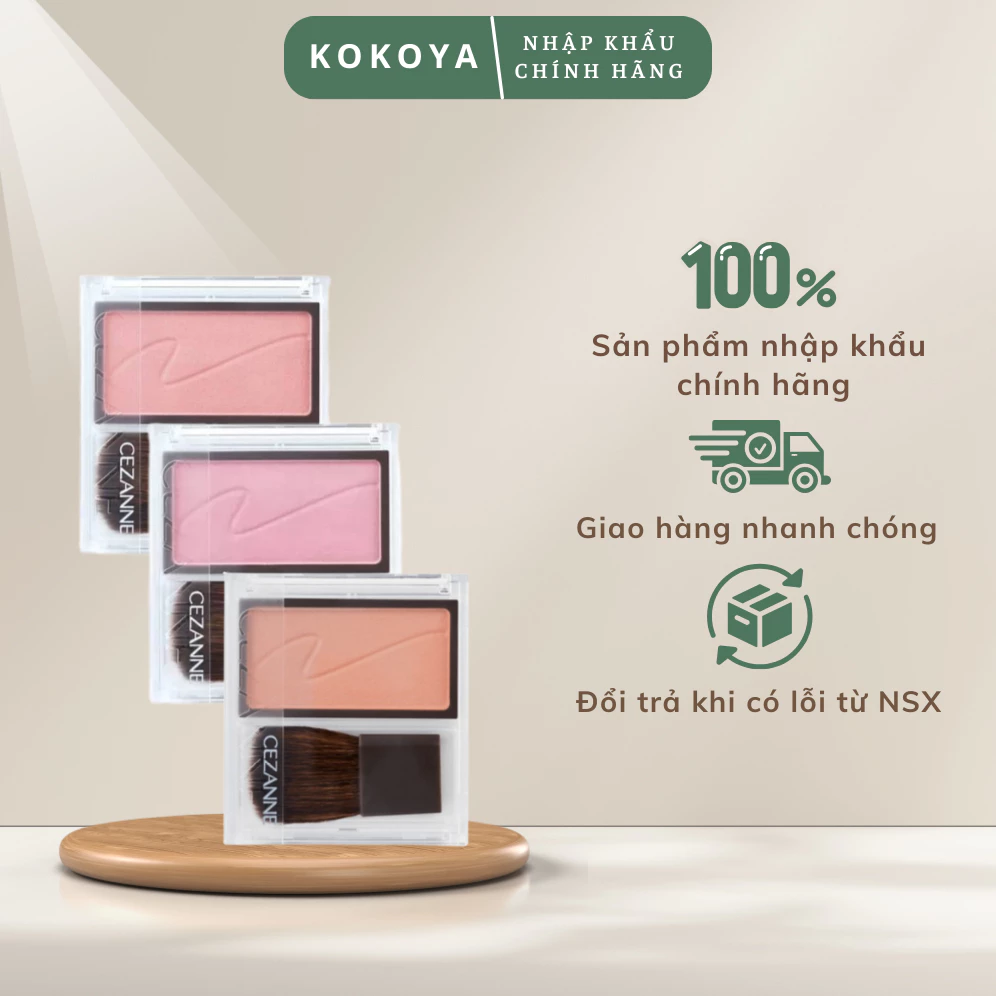 Phấn má hồng mềm mịn, bền màu lâu trôi, không gây bết dính Cezanne Cheek Blush Nhật Bản 2.2g 2 vn 11134207 820l4