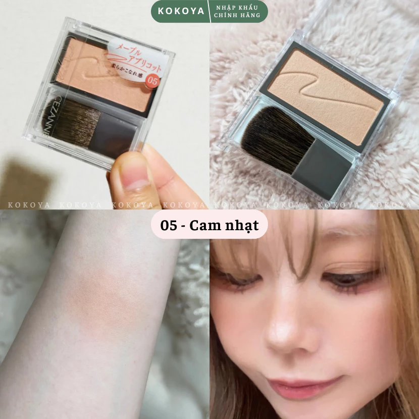 Phấn má hồng mềm mịn, bền màu lâu trôi, không gây bết dính Cezanne Cheek Blush Nhật Bản 2.2g 3 vn 11134207 820l4