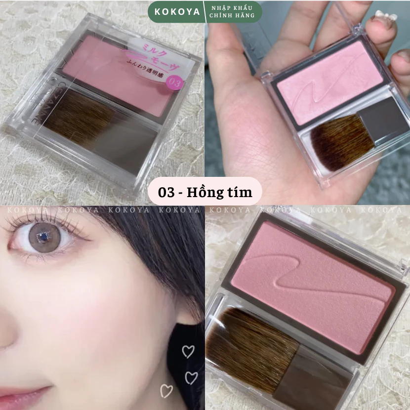 Phấn má hồng mềm mịn, bền màu lâu trôi, không gây bết dính Cezanne Cheek Blush Nhật Bản 2.2g 5 vn 11134207 820l4