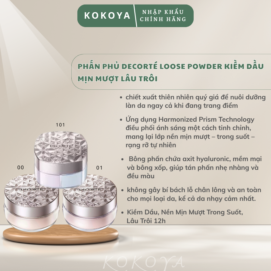 Phấn Phủ DECORTÉ Loose Powder Kiềm Dầu, Nền Mịn Mượt Trong Suốt, Lâu Trôi 12 Giờ Nhật Bản 16G/20G 2 62