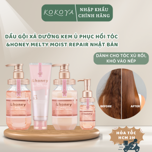 Dầu gội xả, kem ủ, dầu dưỡng cho tóc khô xơ, xù rối, khó vào nếp &honey Melty Moist Repair Nhật Bản